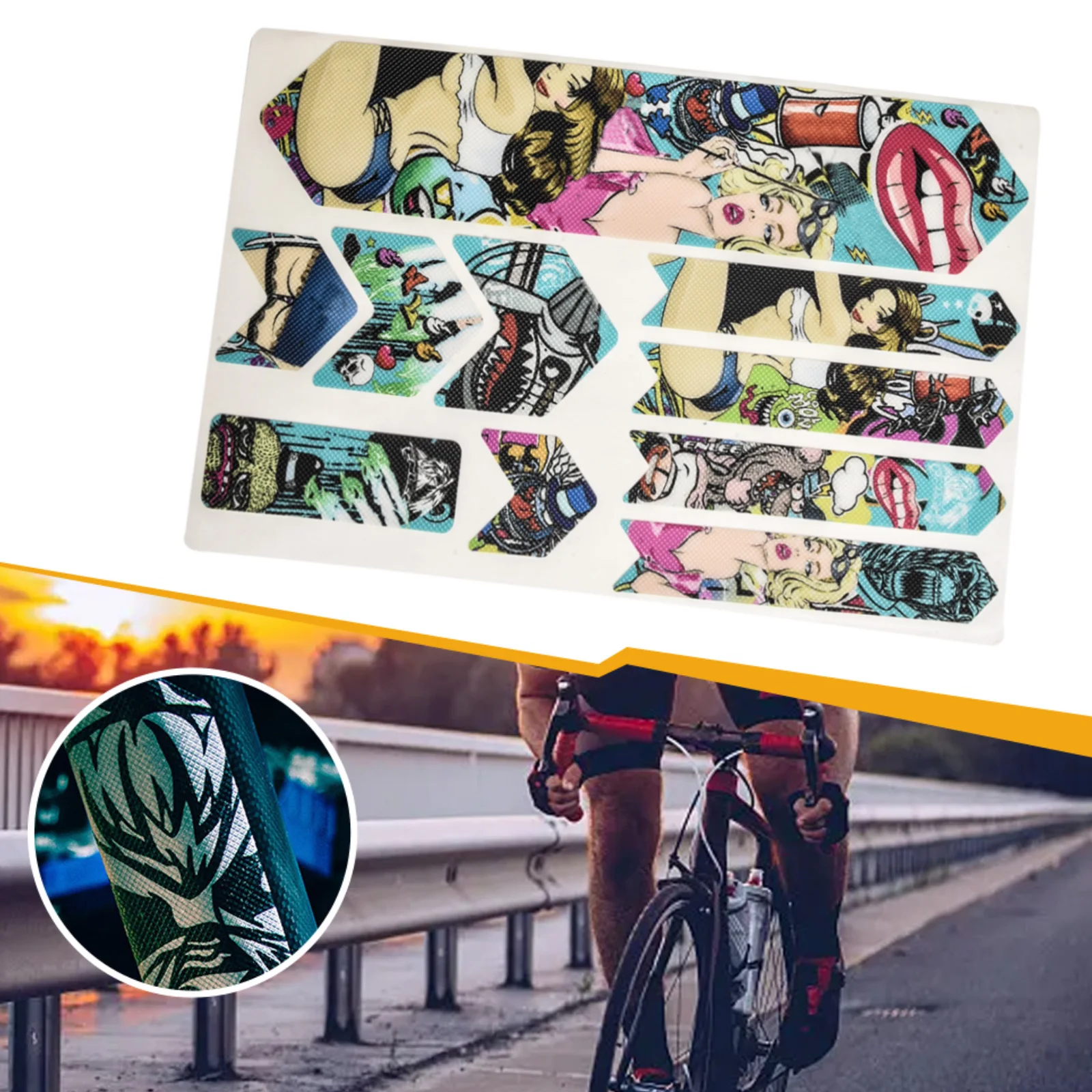 New Practical Bike Frame Stickers Cycling Parts Reflective Sticker Slip Resistance Bicycle Accessories Colorful
New Practical Bike Frame Stickers Cycling Parts Reflective Sticker Slip Resistance Bicycle Accessories Colorful