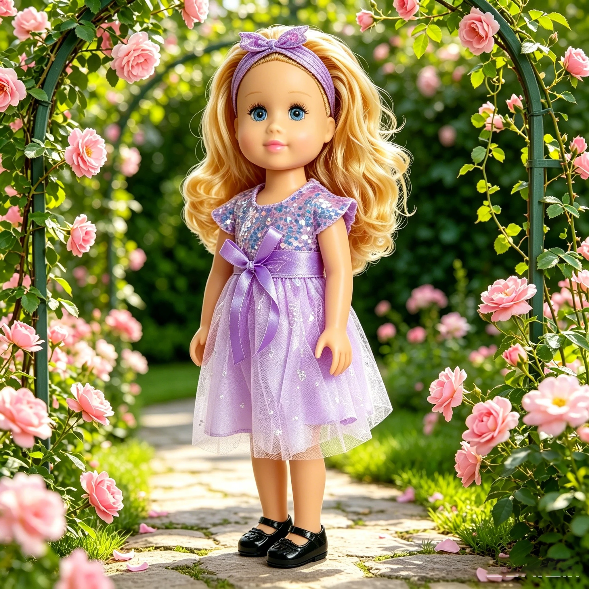 18 Inch Princess Doll with Purple Sequin Dress, 43cm Blonde Hair Fashion Doll Toy, Rose Garden Style, Perfect Birthday Gift for Girls Kids
18 Inch Princess Doll with Purple Sequin Dress, 43cm Blonde Hair Fashion Doll Toy, Rose Garden Style, Perfect Birthday Gift for Girls Kids