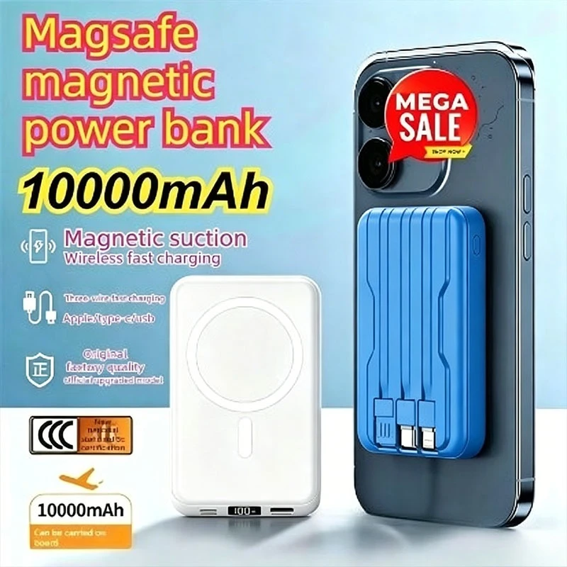 Taepiaai 10000mAh 15W/20W PD Wireless Magnetic Fast Charging External Battery for Magsafe Xiaomi iPhone Samsung Oppo Vivo
Taepiaai 10000mAh 15W/20W PD Wireless Magnetic Fast Charging External Battery for Magsafe Xiaomi iPhone Samsung Oppo Vivo
