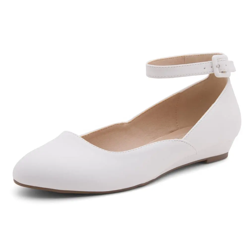 Flats for Women, Dressy Low Wedge Flats with Ankle Strap, Round Toe Comfortable Flat Shoes for Work and Office
Flats for Women, Dressy Low Wedge Flats with Ankle Strap, Round Toe Comfortable Flat Shoes for Work and Office