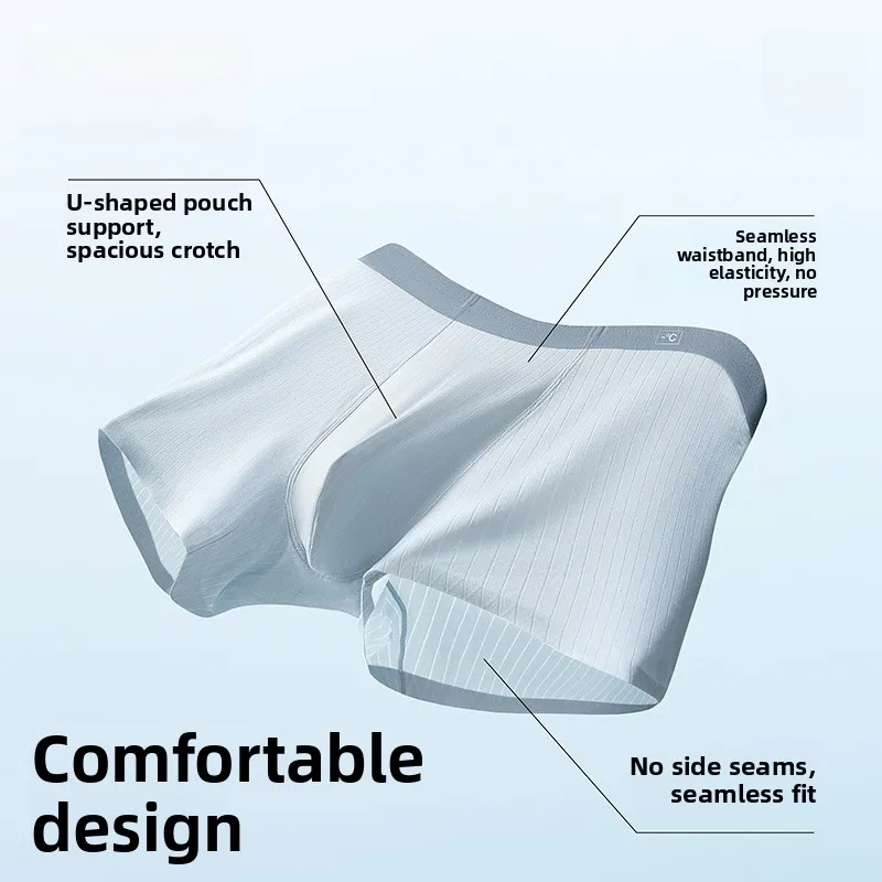 Ultra-Thin Ice Silk Boxer Shorts Men's Summer Breathable Moisture-Wicking High-Waist Briefs Seamless Comfortable Flat-Bottome...
Ultra-Thin Ice Silk Boxer Shorts Men's Summer Breathable Moisture-Wicking High-Waist Briefs Seamless Comfortable Flat-Bottome...