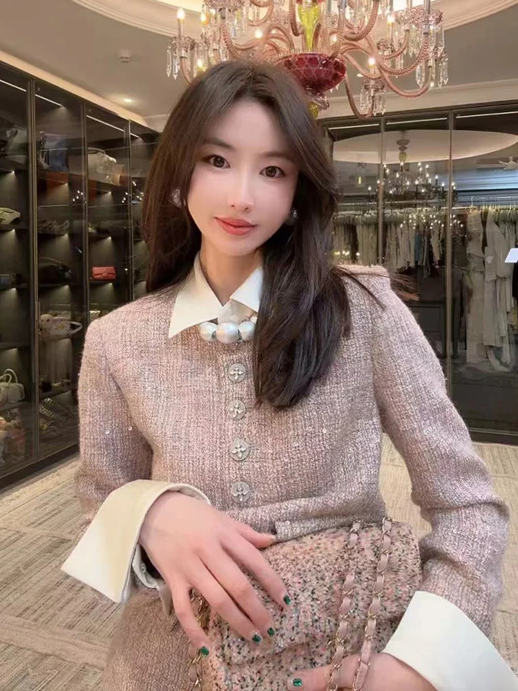 Pink ort Bright Tead irt Collar Outerwear 2025 Autumn New Sle Commute Sle Polyester Wool Blend Long Sve Button D...
Pink ort Bright Tead irt Collar Outerwear 2025 Autumn New Sle Commute Sle Polyester Wool Blend Long Sve Button D...