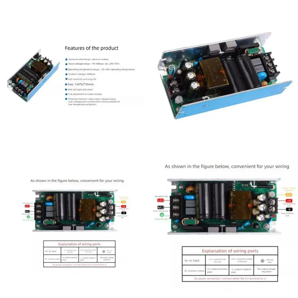 652F Industrial DC24V 5A Switching Power Supply Module AC220V to DC24V Converter Module Board Compact Size
652F Industrial DC24V 5A Switching Power Supply Module AC220V to DC24V Converter Module Board Compact Size