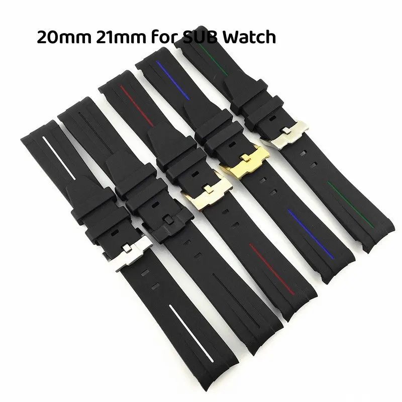 20mm 21mm Silicone Black Rubber Universal Curved End Pin Buckle Watch Strap Band Bracelet Fit for Rolex SUB Watch
20mm 21mm Silicone Black Rubber Universal Curved End Pin Buckle Watch Strap Band Bracelet Fit for Rolex SUB Watch