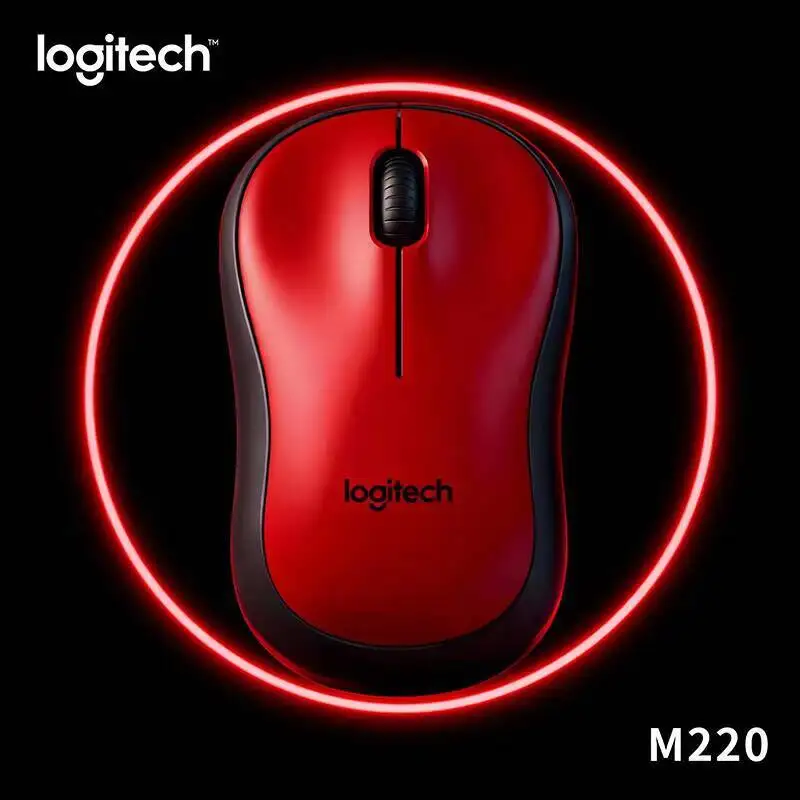 Logitech M220 Wireless Quiet Mouse Ergonomic Shape USB Receiver 18-Month Battery Life Compatible With Windows macOS Linux