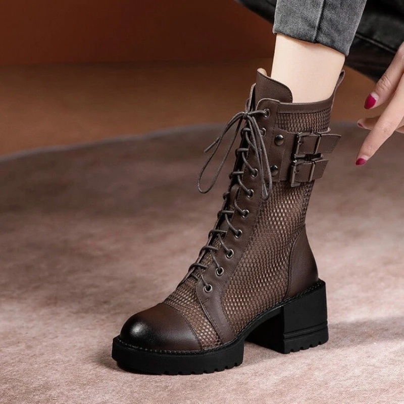 Summer Boots Women Chunky Heel Knee-length Platform Woman Female Round Toe Zipper Sandals Mesh Ladies Fashion Comfort Shoes
Summer Boots Women Chunky Heel Knee-length Platform Woman Female Round Toe Zipper Sandals Mesh Ladies Fashion Comfort Shoes
