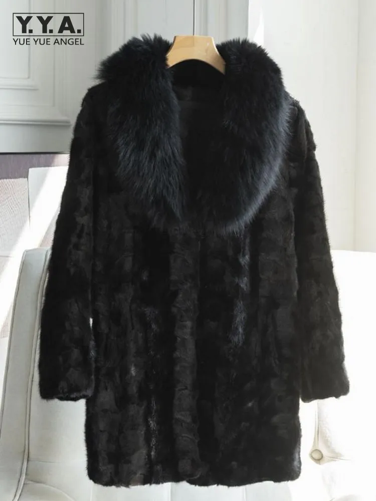 New Ladies Real Fur Long Coat Pinding Mink Fox Fur Collar Slim Fit Overcoat Winter Thick Warm Mid Length Overcoat Elegant Ladies
New Ladies Real Fur Long Coat Pinding Mink Fox Fur Collar Slim Fit Overcoat Winter Thick Warm Mid Length Overcoat Elegant Ladies
