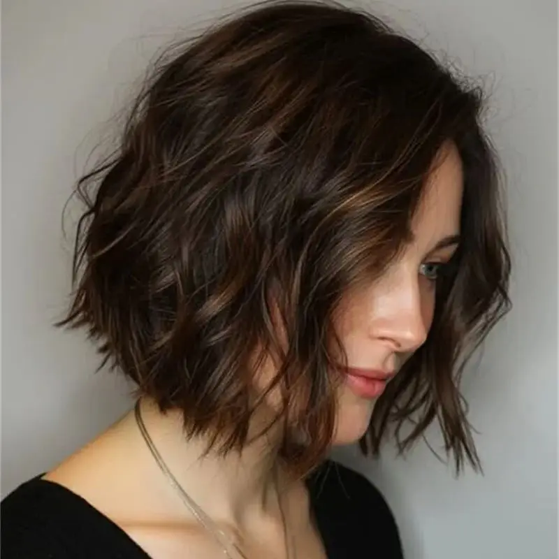 Short Natural Wave Bob Wig Synthetic Lace Front Wig Dark Brown Mixed Blonde Highlighted Layered Cosplay Wig Soft Synthetic Hair
Short Natural Wave Bob Wig Synthetic Lace Front Wig Dark Brown Mixed Blonde Highlighted Layered Cosplay Wig Soft Synthetic Hair