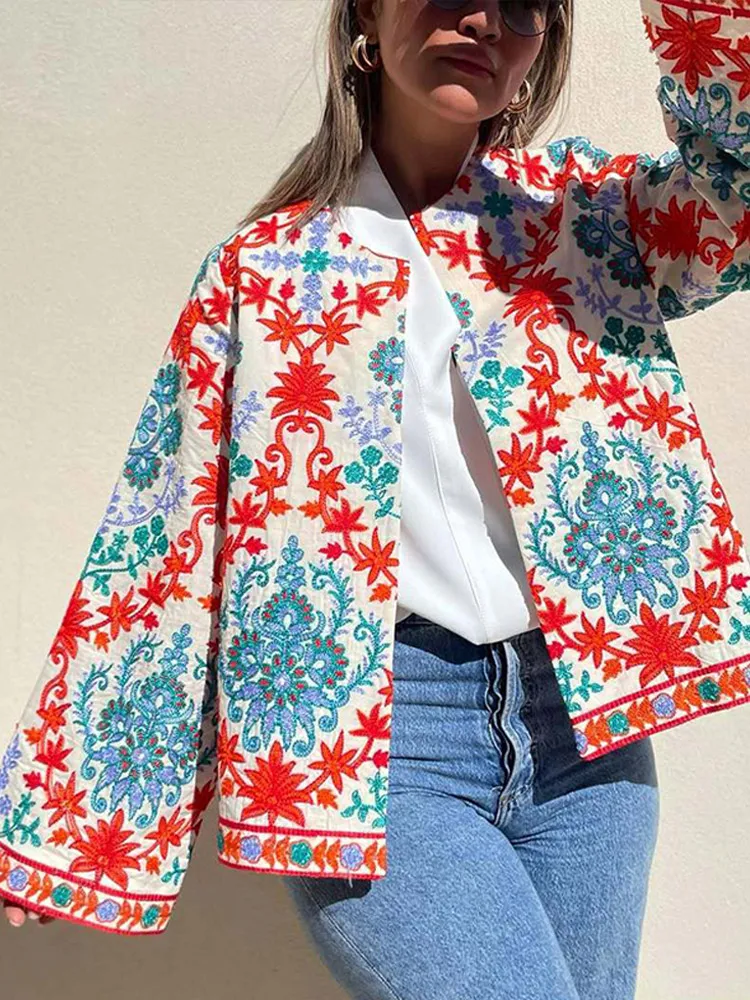 Women Casual Printed Thin Short Coat Round Neck Loose Long Sleeves Outerwear 2025 Autumn Daily Commuting Fashion Streetwear
Women Casual Printed Thin Short Coat Round Neck Loose Long Sleeves Outerwear 2025 Autumn Daily Commuting Fashion Streetwear