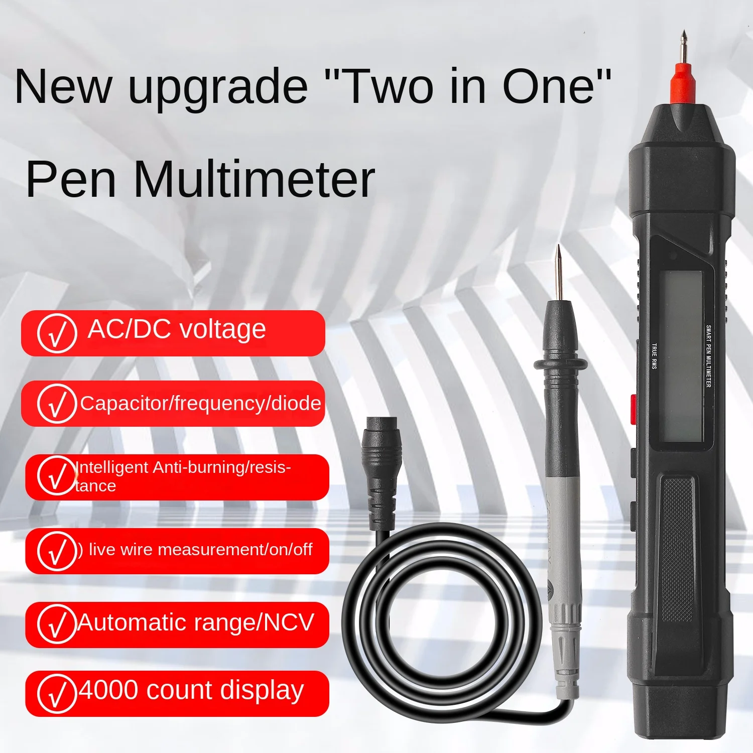 Intelligent Pen Multimeter Handheld Portable AC/DC Voltage Resistance High Precision Acoustic and Electrical Induction Digital
Intelligent Pen Multimeter Handheld Portable AC/DC Voltage Resistance High Precision Acoustic and Electrical Induction Digital