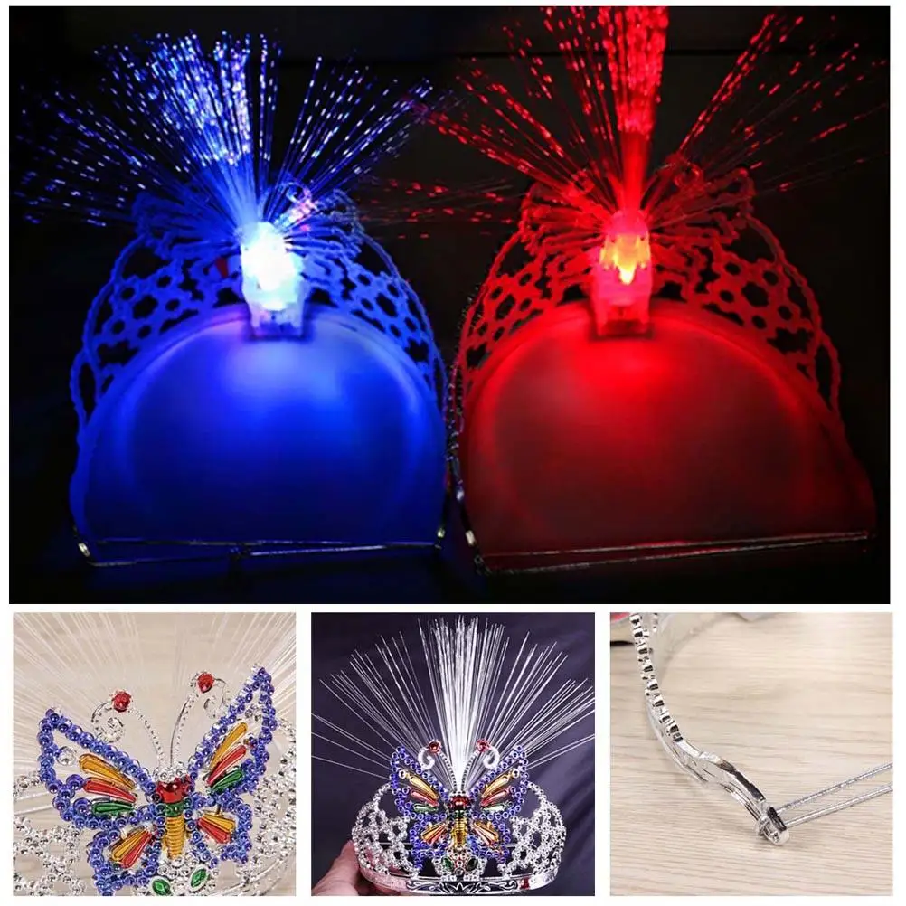 Fiber Optic Butterfly Crown Headband Shining Decor Button Beautiful Girls Hairstyle Tool Lightweight Durable
Fiber Optic Butterfly Crown Headband Shining Decor Button Beautiful Girls Hairstyle Tool Lightweight Durable