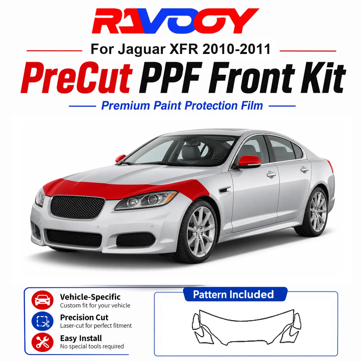 8.5mil TPU Precut PPF Kit For Jaguar XFR 2010-2011 - Hood, Partial Fenders & Full Mirror Set - Self-Healing Gloss Clear Bra Film
8.5mil TPU Precut PPF Kit For Jaguar XFR 2010-2011 - Hood, Partial Fenders & Full Mirror Set - Self-Healing Gloss Clear Bra Film