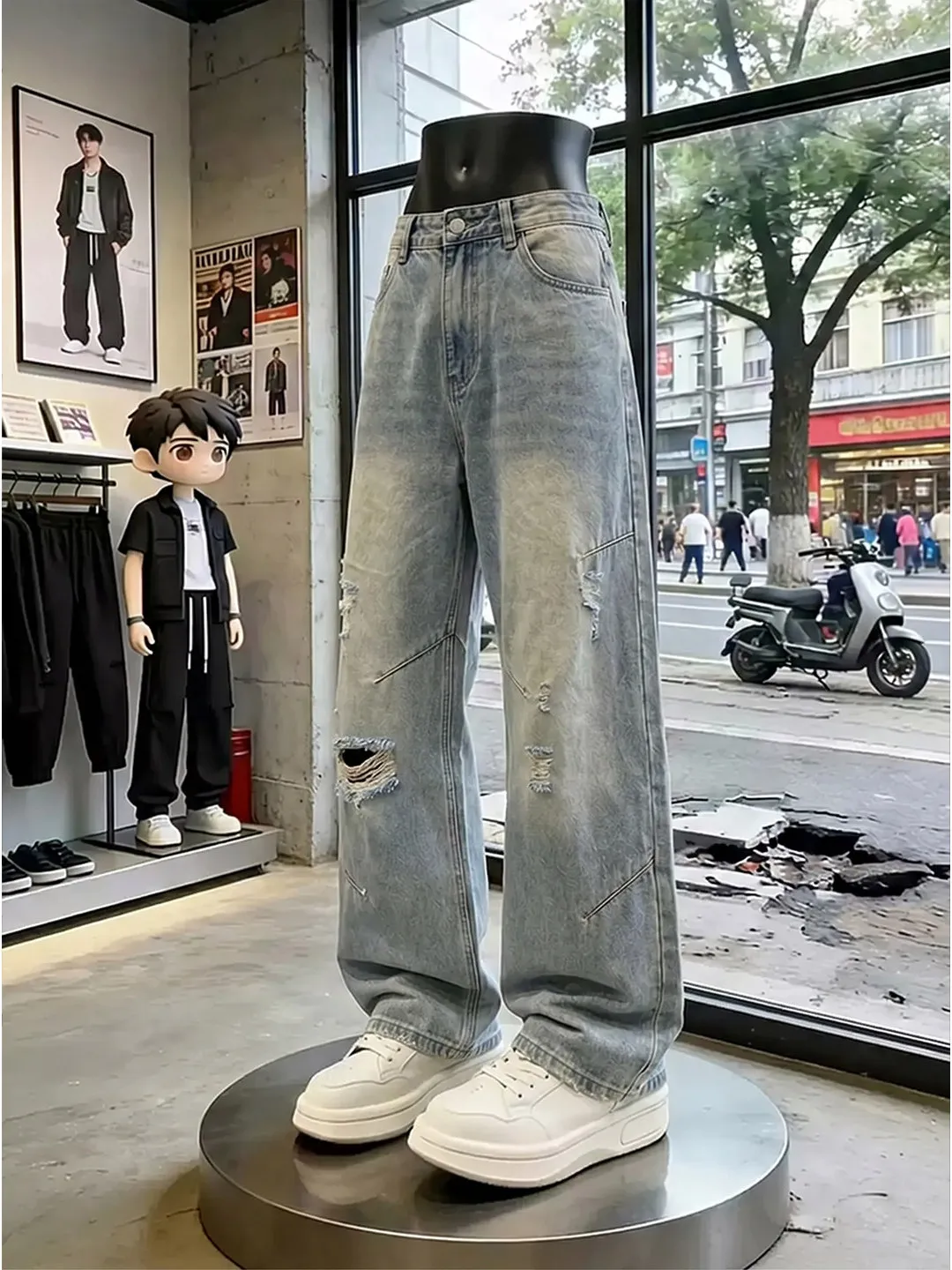 Cleanfit Men's Ripped Denim Jeans Summer High Street Design Straight Leg Micro Flare Knife Rivet Resistant to Wear And D...
Cleanfit Men's Ripped Denim Jeans Summer High Street Design Straight Leg Micro Flare Knife Rivet Resistant to Wear And D...