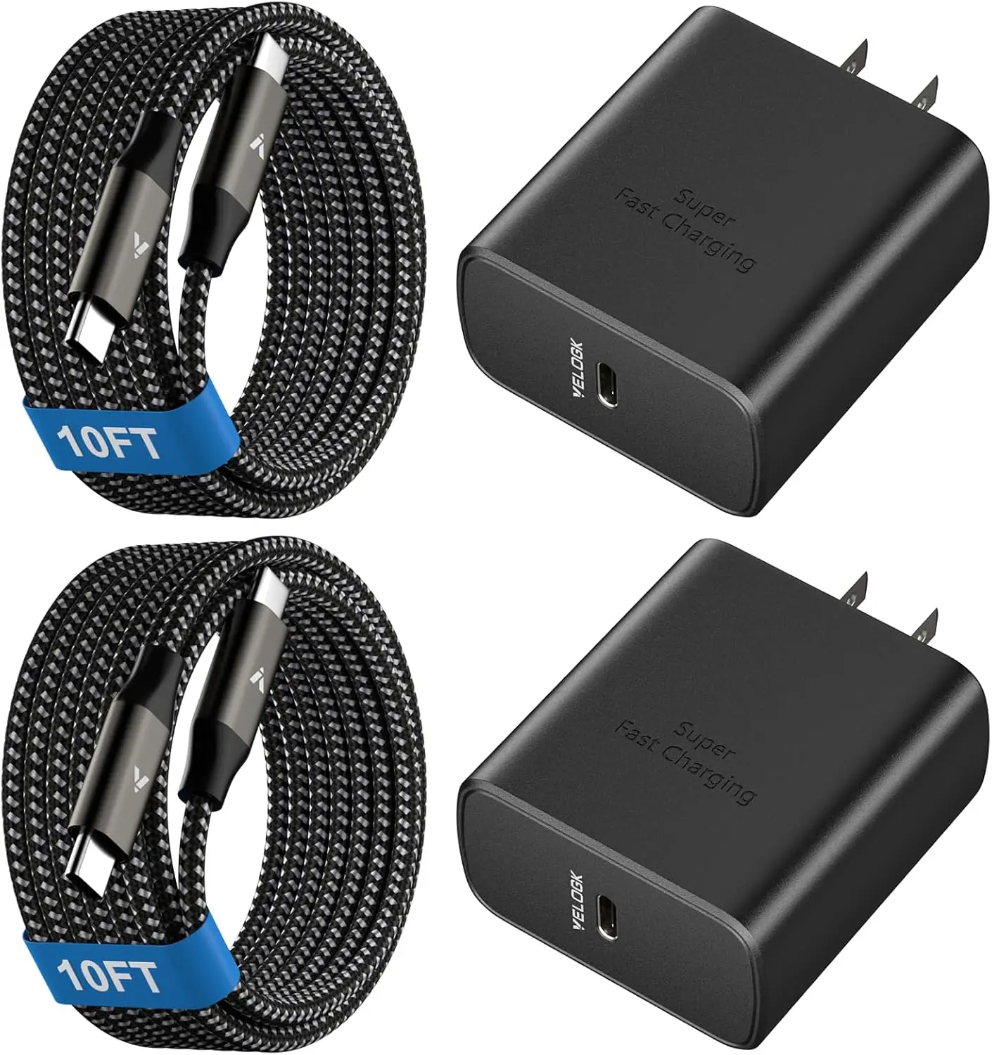 45W Super Fast Charger USB C, 45W Type-C Fast Charging Block with 2x10FT Cables for Samsung Galaxy S26/S25/S24 Ultra, Tab S9/S8, and More
45W Super Fast Charger USB C, 45W Type-C Fast Charging Block with 2x10FT Cables for Samsung Galaxy S26/S25/S24 Ultra, Tab S9/S8, and More