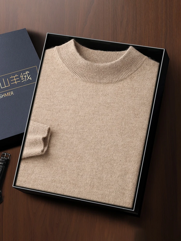 Fashion 100% Merino Wool Men's Sweater Mock-Neck Long Sleeve Pullover Spring Autumn Winter Basic Jumper Clothing Knitwear Tops
Fashion 100% Merino Wool Men's Sweater Mock-Neck Long Sleeve Pullover Spring Autumn Winter Basic Jumper Clothing Knitwear Tops