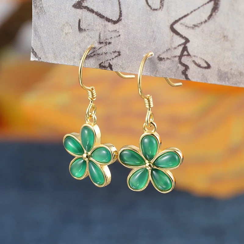ES118 ZFSILVER 925 Silver Korean Fashion Luxury Fine Fresh Hetian Chalcedony Dangle Flower Earrings Jewelry Women Match-all Girl
ES118 ZFSILVER 925 Silver Korean Fashion Luxury Fine Fresh Hetian Chalcedony Dangle Flower Earrings Jewelry Women Match-all Girl