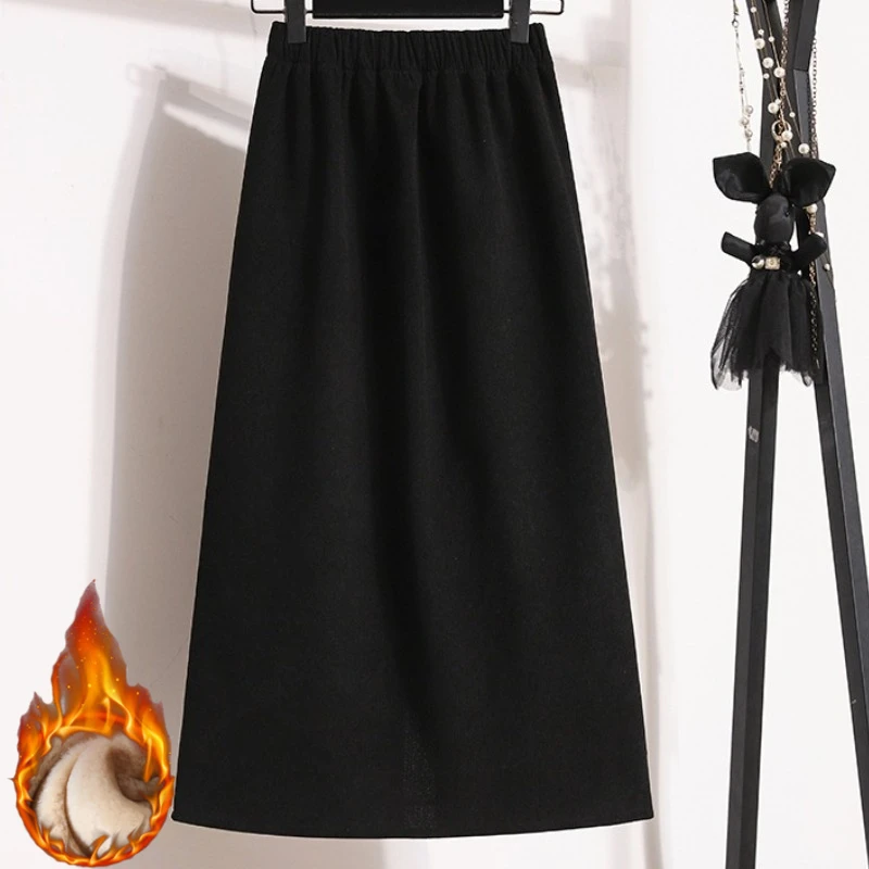 2025 Back Slit Korean Thick Elegant Fleece-lined Style Skirts Autumn Winter Plus Size Skirts Women High Waist Solid A-line Skirt
2025 Back Slit Korean Thick Elegant Fleece-lined Style Skirts Autumn Winter Plus Size Skirts Women High Waist Solid A-line Skirt