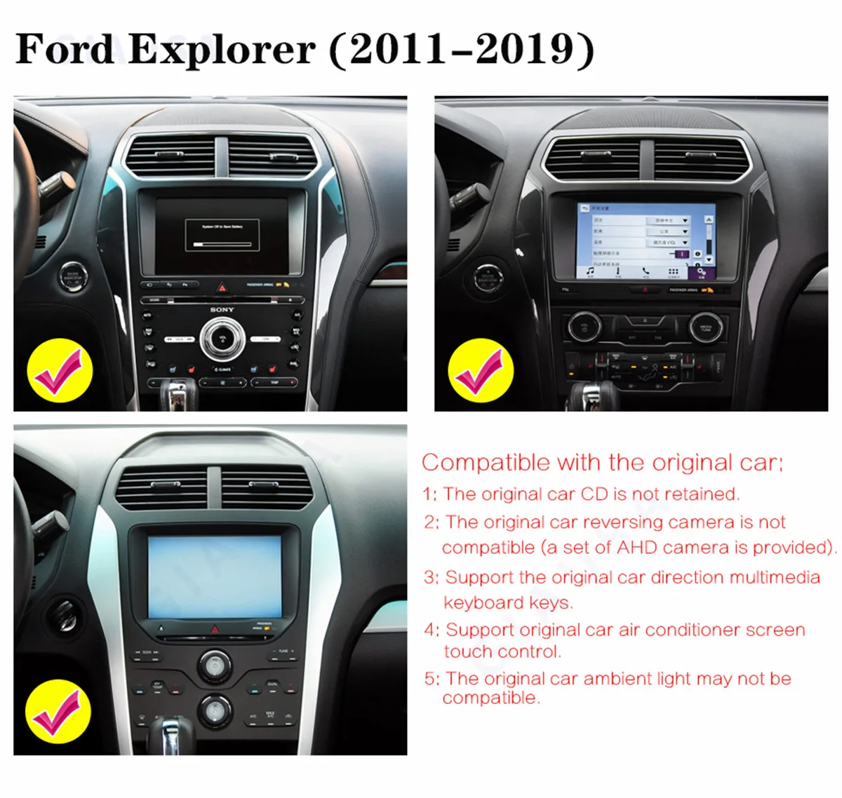 Android For ford Explorer 2011-2019 Head unit multimedia Car Radio video GPS Navigation Stereo autoradio for ford explorer
Android For ford Explorer 2011-2019 Head unit multimedia Car Radio video GPS Navigation Stereo autoradio for ford explorer