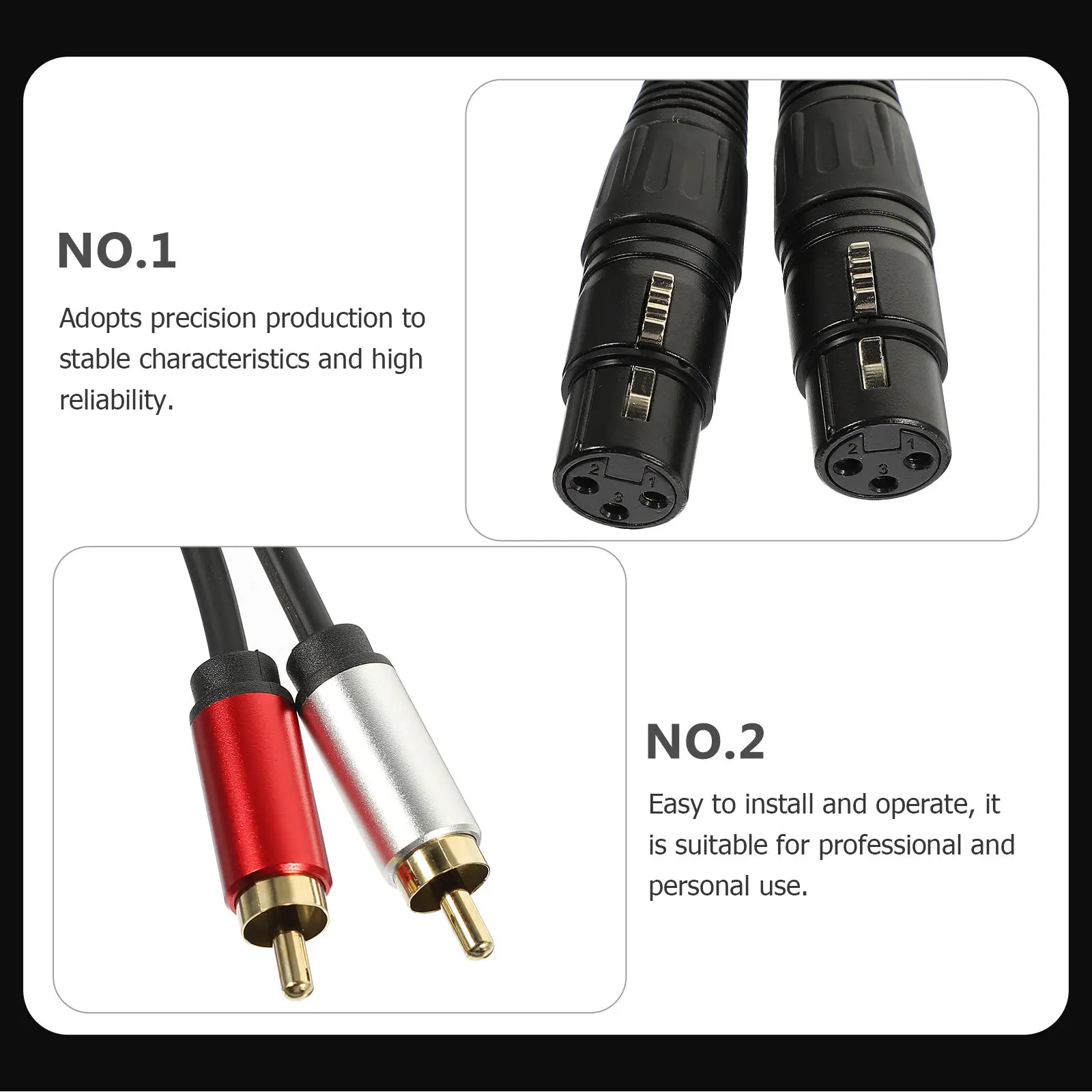 Кабель-конвертер RCA: RCA (штекер) на двойной XLR (штекер), высоконадежный, высокоточный аудиокабель для автомобильных усилителей
Кабель-конвертер RCA: RCA (штекер) на двойной XLR (штекер), высоконадежный, высокоточный аудиокабель для автомобильных усилителей