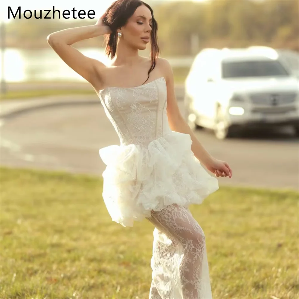 Mouzhetee Mermaid Elegant Lace Appliques Strapless Wedding Dresses Simple Pleat Brides Gown Custom Made 2026
Mouzhetee Mermaid Elegant Lace Appliques Strapless Wedding Dresses Simple Pleat Brides Gown Custom Made 2026
