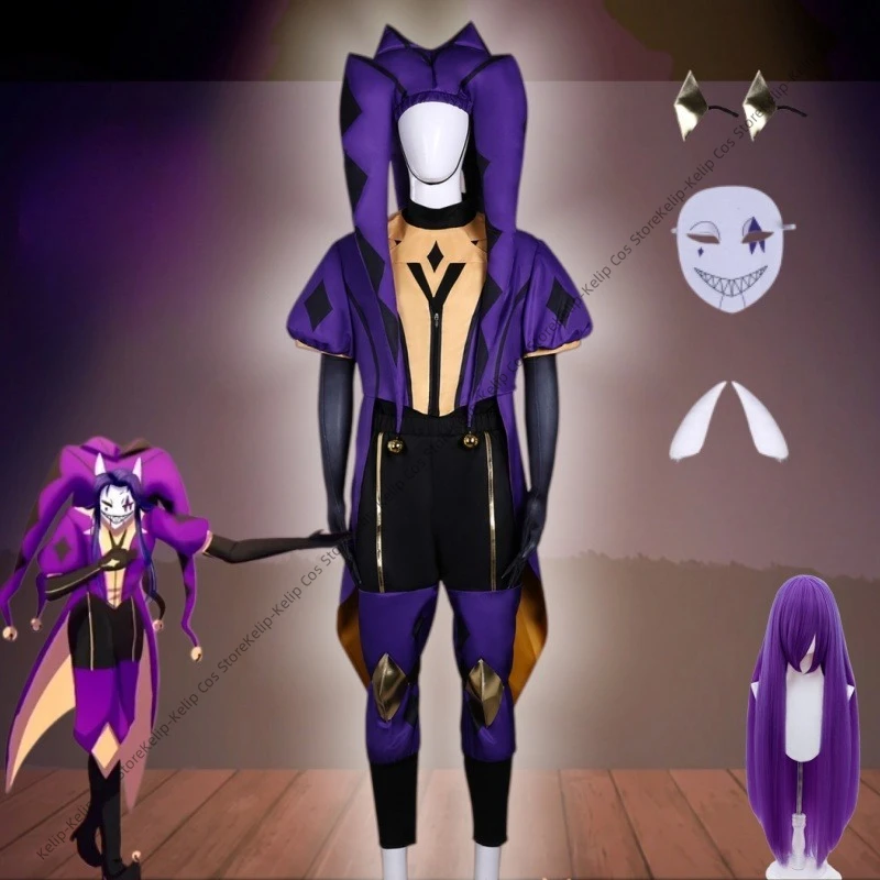 Gothic Jester Cosplay Costume Dark Circus Freak Show Outfit with Mask Ruffled Collar Twisted Court Jester Suit for Halloween
Gothic Jester Cosplay Costume Dark Circus Freak Show Outfit with Mask Ruffled Collar Twisted Court Jester Suit for Halloween