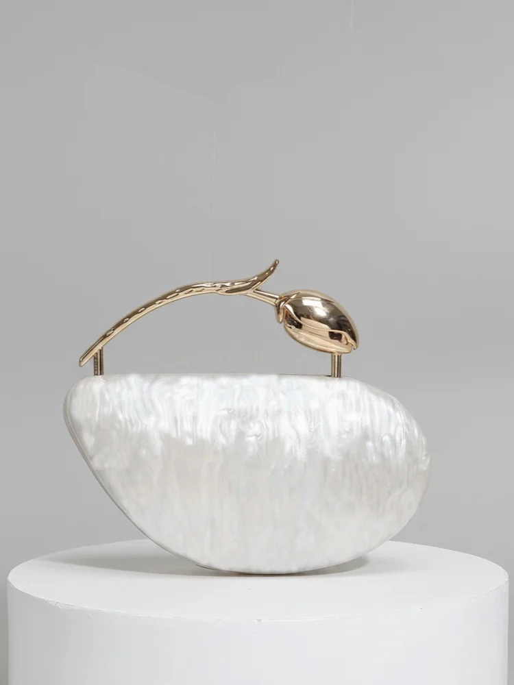 Oval Marble Shell Acrylic Box Clutches Evening Bag Elegant Bouquet Handle Design Wedding Bridal Handbag Female Party Purse
Oval Marble Shell Acrylic Box Clutches Evening Bag Elegant Bouquet Handle Design Wedding Bridal Handbag Female Party Purse