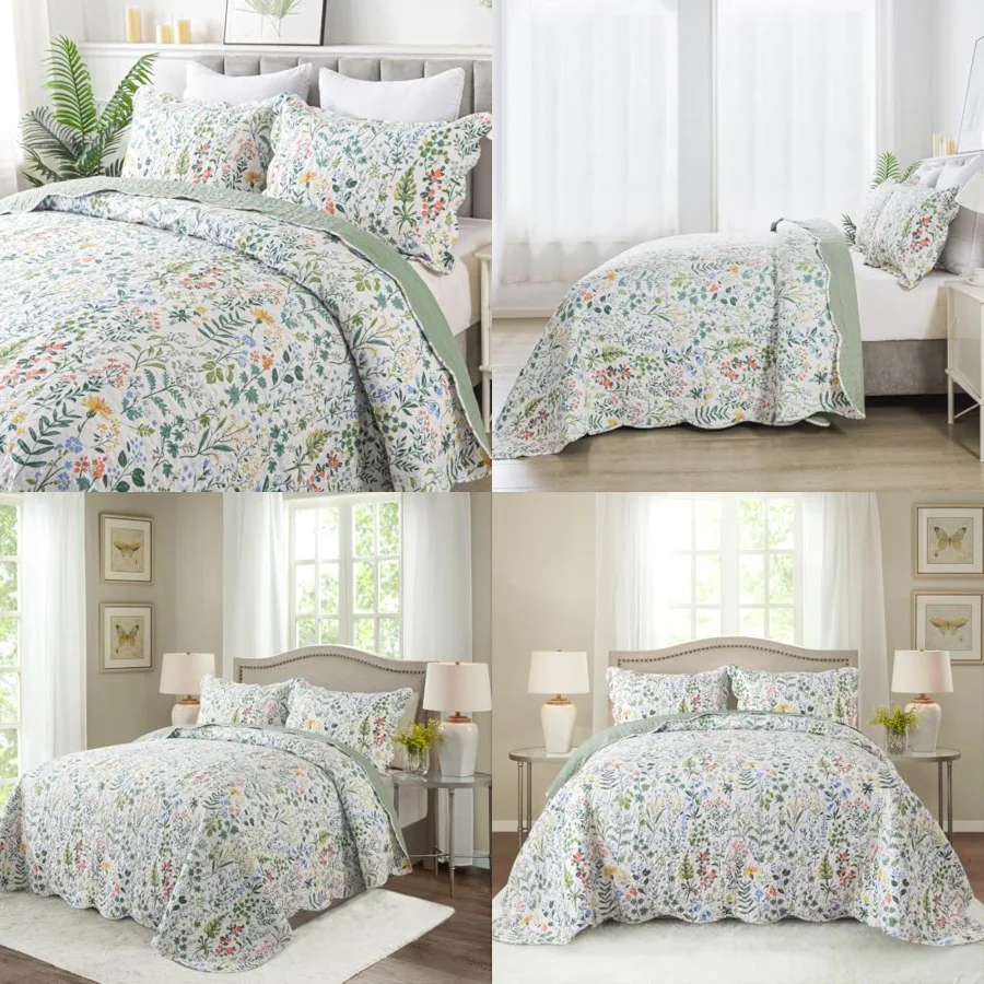 Floral Quilt King Size - 3 Pieces Microfiber Quilt Sets Lightweight Bedspreads Wildflower Coverlets Retro Bed Cover King Quilt
Floral Quilt King Size - 3 Pieces Microfiber Quilt Sets Lightweight Bedspreads Wildflower Coverlets Retro Bed Cover King Quilt