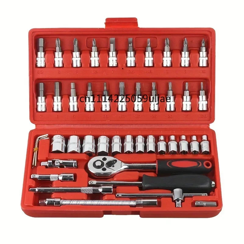 46pcs Car Repair Tool Kit Ratchet Torque Wrench Spanner Screwdriver Socket Set Combo Tools Kit Bicycle Auto Repairing Tool Mech
46pcs Car Repair Tool Kit Ratchet Torque Wrench Spanner Screwdriver Socket Set Combo Tools Kit Bicycle Auto Repairing Tool Mech