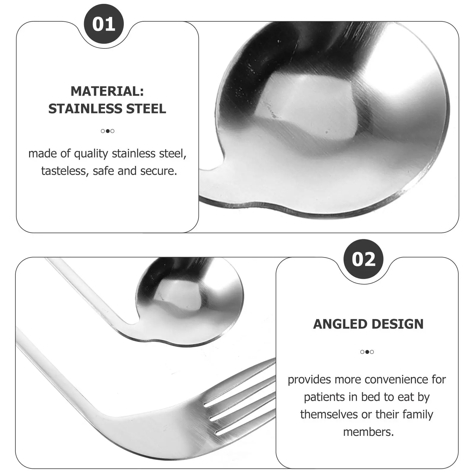 Elderly Feeding Utensils Angled Spoon Fork Stainless Steel Durable Anti Slip Handle Practical Curved Forks Auxiliary Spoons
Elderly Feeding Utensils Angled Spoon Fork Stainless Steel Durable Anti Slip Handle Practical Curved Forks Auxiliary Spoons