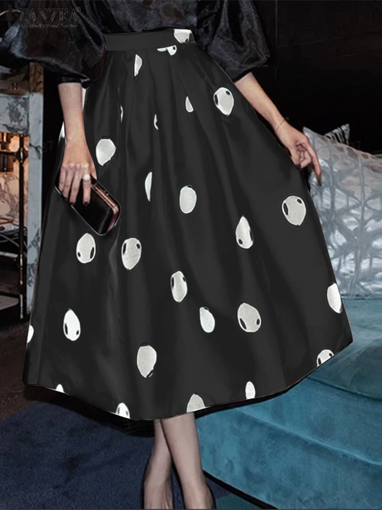 ZANZEA Holiday Swing Long Skirts Women Polka Dot Skirts Fashion Summer Satin Silk Jupes Chic 2025 Casual Loose Pleating Faldas
ZANZEA Holiday Swing Long Skirts Women Polka Dot Skirts Fashion Summer Satin Silk Jupes Chic 2025 Casual Loose Pleating Faldas
