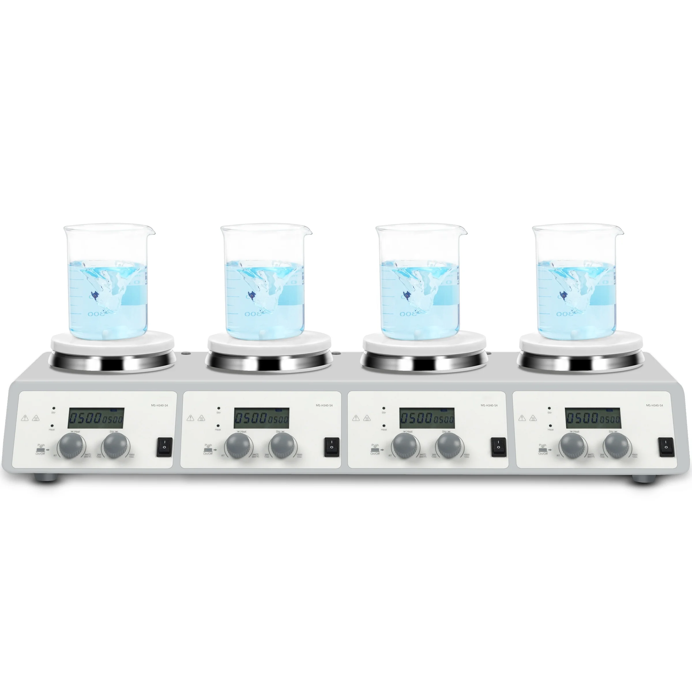 CHINCAN MS-H340-S4 4 Channel Lab LCD Digital Multi Position Magnetic Hotplate Stirrer with Hot Plate up to 340 Degree
CHINCAN MS-H340-S4 4 Channel Lab LCD Digital Multi Position Magnetic Hotplate Stirrer with Hot Plate up to 340 Degree
