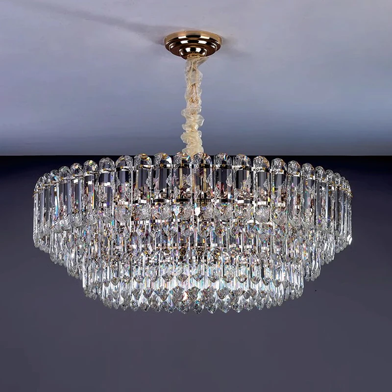 Новая роскошная хрустальная люстра высокого класса для гостиной, спальни, столовой, украшения дома, светильники
Новая роскошная хрустальная люстра высокого класса для гостиной, спальни, столовой, украшения дома, светильники