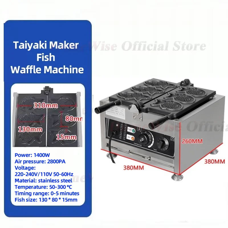 LX Taiyaki Maker Fish Waffle Machine Fish Cake Baking Machine 3 Pcs Fish Ice Cream Waffle Maker 1500W Non-stick Pan Gas/Electric
LX Taiyaki Maker Fish Waffle Machine Fish Cake Baking Machine 3 Pcs Fish Ice Cream Waffle Maker 1500W Non-stick Pan Gas/Electric