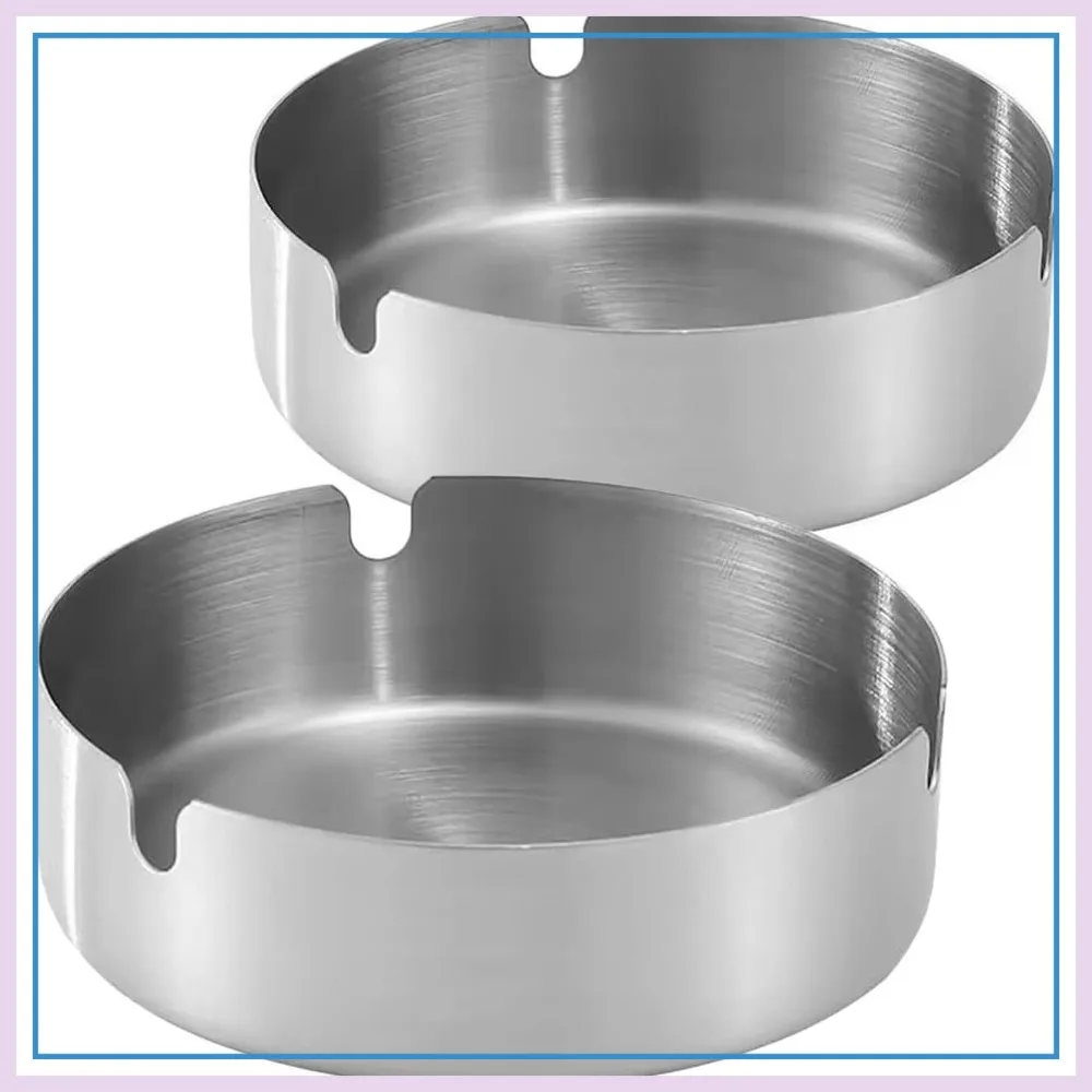 Large Stainless Steel Ashtray for Cigarettes, 2 Pack (Silver, 3.94in)
Large Stainless Steel Ashtray for Cigarettes, 2 Pack (Silver, 3.94in)
