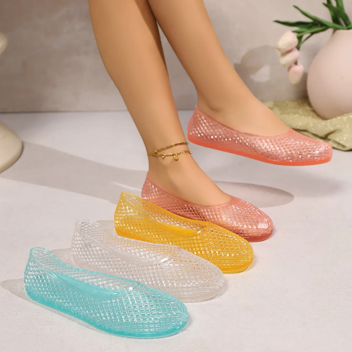 New Transparent Casual Women's Sandals with Mesh Shoes Hollowed Out Beach Vacation Slippers
New Transparent Casual Women's Sandals with Mesh Shoes Hollowed Out Beach Vacation Slippers