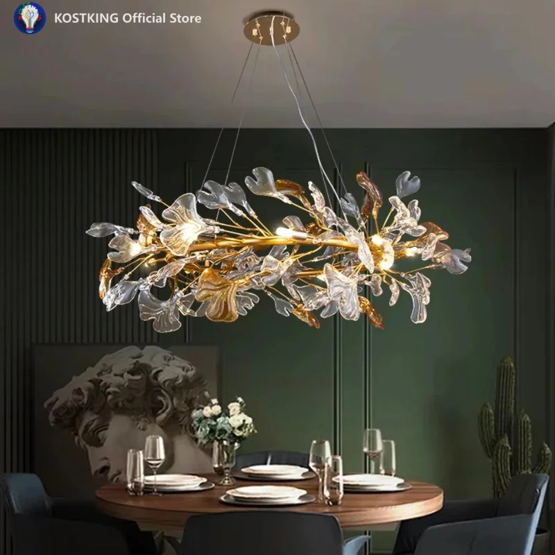 Nordic Design Chandeliers Glazed Glass Leaves Pendant Light for Hotel Living Dining Room Bedroom Art Lobby Decoration Chandelier
Nordic Design Chandeliers Glazed Glass Leaves Pendant Light for Hotel Living Dining Room Bedroom Art Lobby Decoration Chandelier