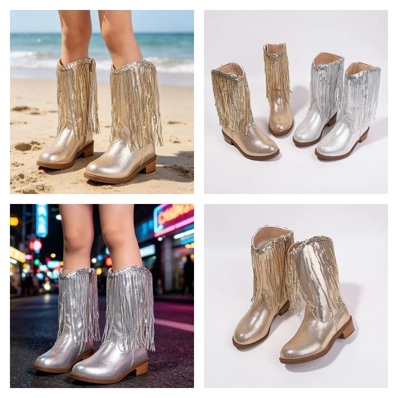 Girls Fashion Knee High Boots Childrens Boots Gold Tassel High Heels Girls Ages 3–18 Princess Knee-High Leather Boots for Kids
Girls Fashion Knee High Boots Childrens Boots Gold Tassel High Heels Girls Ages 3–18 Princess Knee-High Leather Boots for Kids
