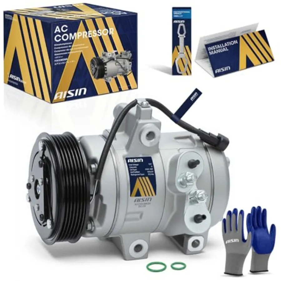 Aftermarket AC Compressor for Ford Focus 2008-2011 and Transit Connect 2010-2013: Aluminum, Black, 6-Groove Pulley with Clutch
Aftermarket AC Compressor for Ford Focus 2008-2011 and Transit Connect 2010-2013: Aluminum, Black, 6-Groove Pulley with Clutch