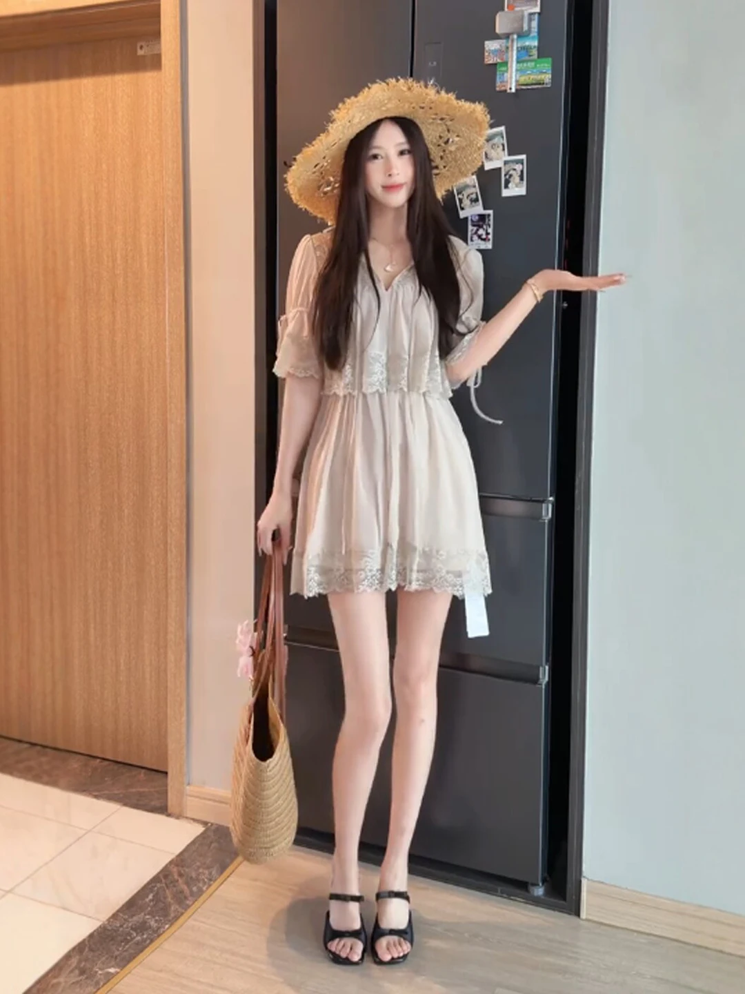 Slimming Effectiveness Women's Dress Gentle Style High Waist Short Sleeve V-Neck Cotton Summer New Style City Commute Casual
Slimming Effectiveness Women's Dress Gentle Style High Waist Short Sleeve V-Neck Cotton Summer New Style City Commute Casual