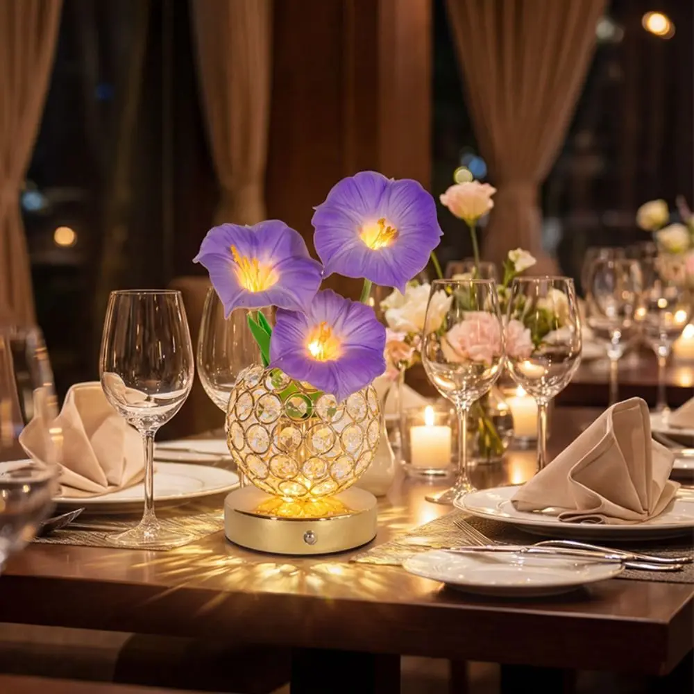 Crystal Flower Morning Glory Night Light USB Rechargeable LED Light Bedside Lamp 3 Color Dimmable Touch Switch for 1200mAh
Crystal Flower Morning Glory Night Light USB Rechargeable LED Light Bedside Lamp 3 Color Dimmable Touch Switch for 1200mAh