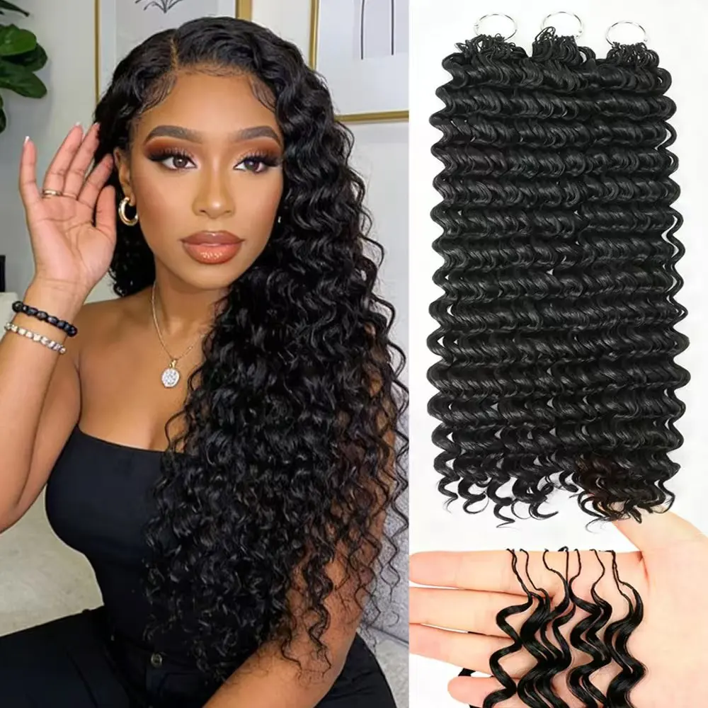 Feather Crochet Hair Invisible Knotless Miracle Knots Pre-Separated Curly Crochet Hair Extensions 18Inch Deep Wave Crochet Hair
Feather Crochet Hair Invisible Knotless Miracle Knots Pre-Separated Curly Crochet Hair Extensions 18Inch Deep Wave Crochet Hair