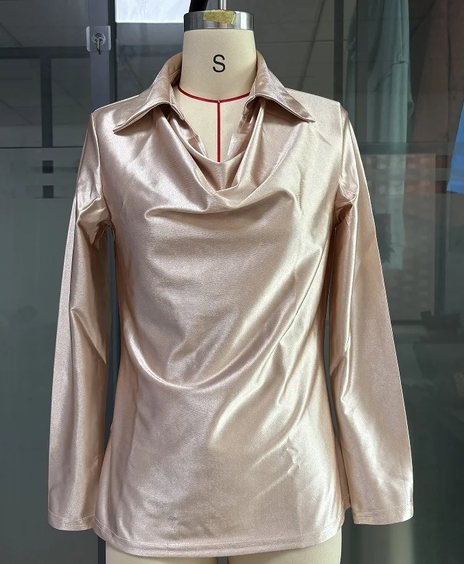 2025 Elegant Minimalist Slouch Collar Shirt Collar Women's Top Blouse 
2025 Elegant Minimalist Slouch Collar Shirt Collar Women's Top Blouse