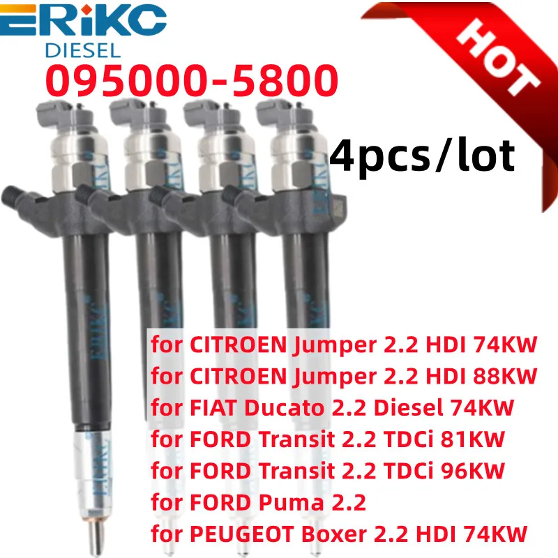 4PCS 5800 0950005800 Genuine Diessel Fuel Injector 095000-5800 for FORD Transit 2.2 TDCi 96KW PEUGEOT Boxer 2.2 HDI 74KW
4PCS 5800 0950005800 Genuine Diessel Fuel Injector 095000-5800 for FORD Transit 2.2 TDCi 96KW PEUGEOT Boxer 2.2 HDI 74KW