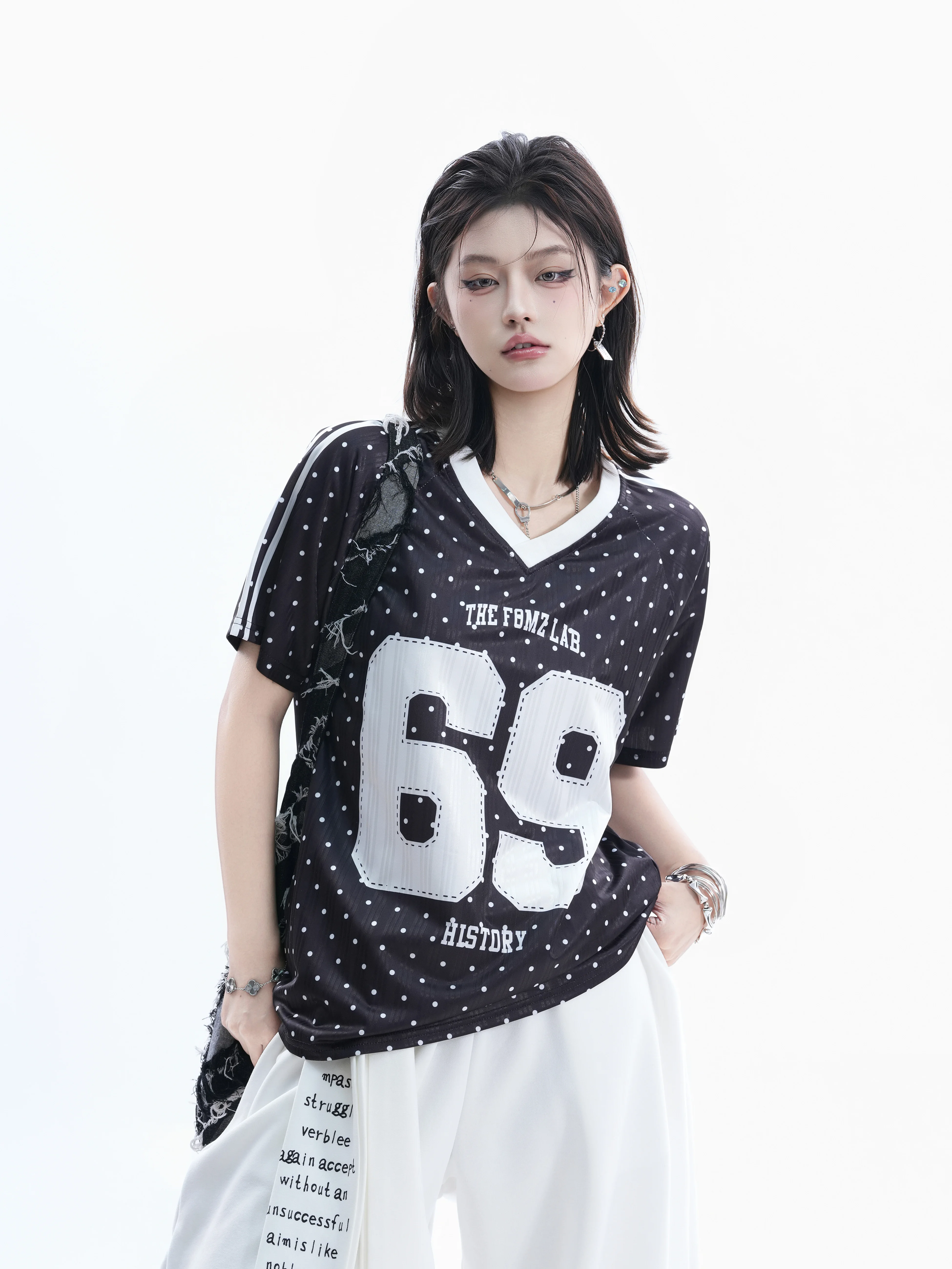 Retro College Style Rugby Shirt T-Shirt Women's Polka Dot Striped Loose Summer Couple Sports Top Casual Print Short Sleeve V-...
Retro College Style Rugby Shirt T-Shirt Women's Polka Dot Striped Loose Summer Couple Sports Top Casual Print Short Sleeve V-...