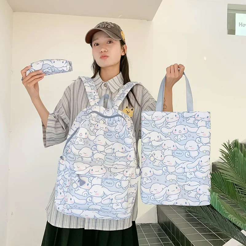 Набор рюкзаков Cinnamoroll Hello Kitty из 3 предметов, сумка через плечо Kuromi, повседневный уличный рюкзак с сумками-карандашом для девочек
Набор рюкзаков Cinnamoroll Hello Kitty из 3 предметов, сумка через плечо Kuromi, повседневный уличный рюкзак с сумками-карандашом для девочек
