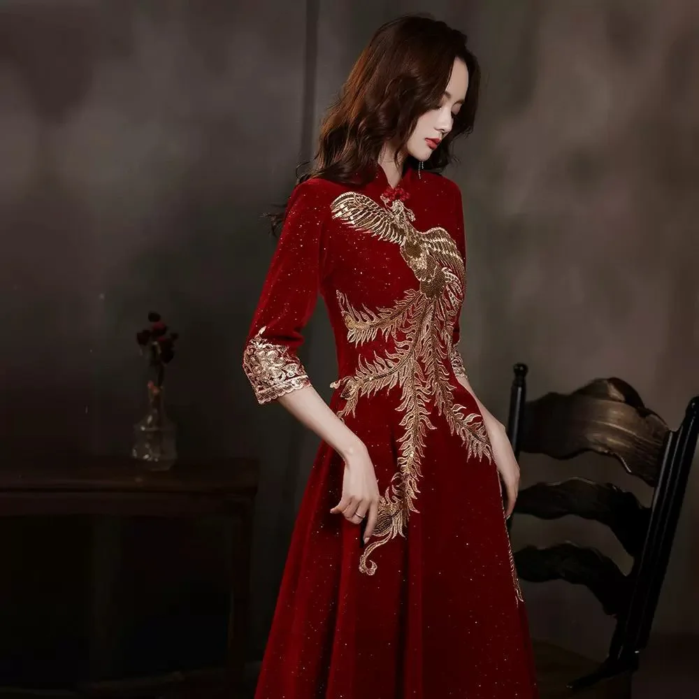 Summer Red Embroidered Wedding Dr Faionable New Chinese Sle Women's Beverage Suit for Marriage Return Home E...
Summer Red Embroidered Wedding Dr Faionable New Chinese Sle Women's Beverage Suit for Marriage Return Home E...