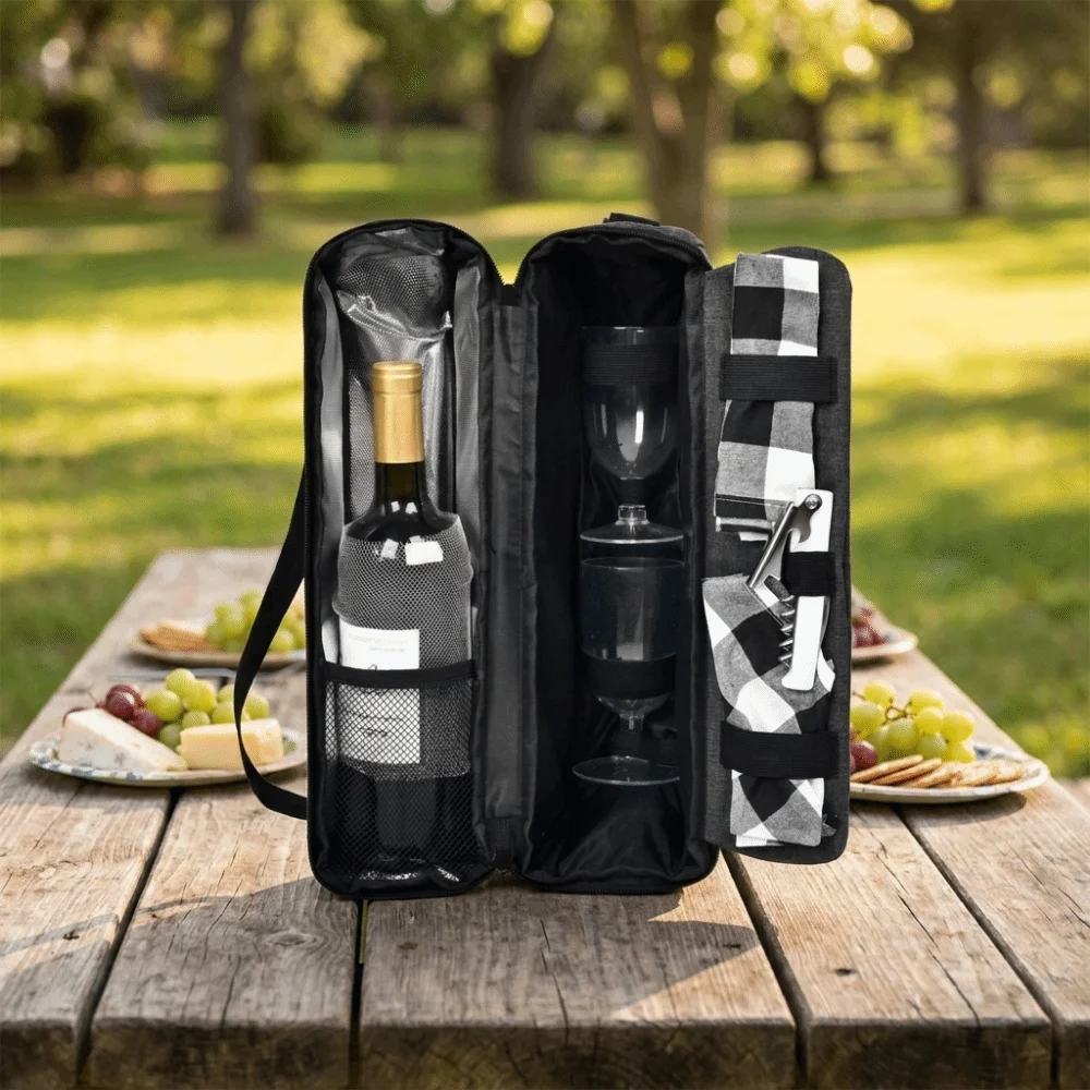 Portable Large Capacity Wine Cooler Bag Holds 2 Bottles Protective Wine Bottle Carrier with Handle Wine Bag for Home
Portable Large Capacity Wine Cooler Bag Holds 2 Bottles Protective Wine Bottle Carrier with Handle Wine Bag for Home