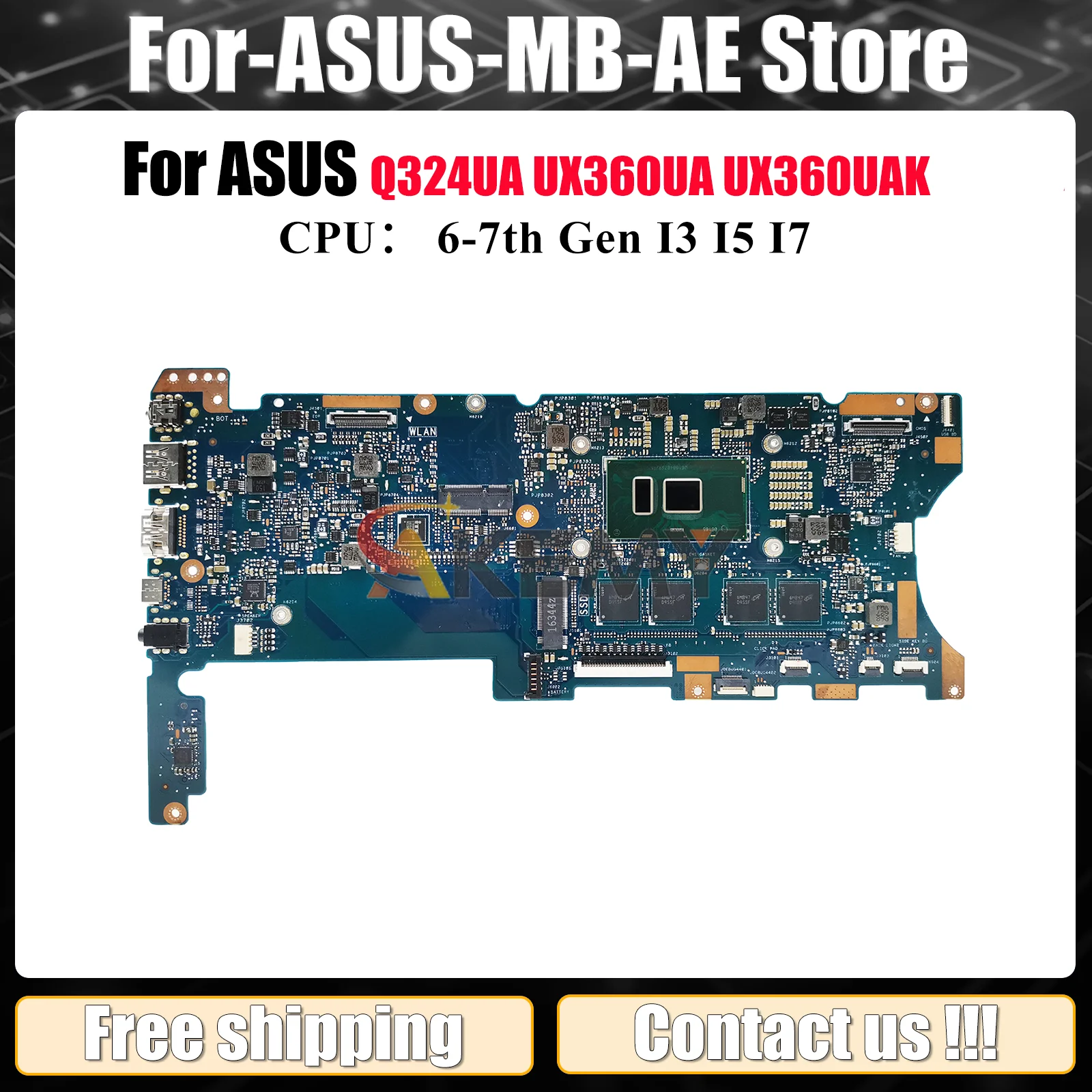 UX360UA Laptop Motherboard For ASUS ZenBook UX360UAK UX360UA UX360U Q324UA Notebook Mainboard W/ I3 I5 I7 CPU tests OK fast ship
UX360UA Laptop Motherboard For ASUS ZenBook UX360UAK UX360UA UX360U Q324UA Notebook Mainboard W/ I3 I5 I7 CPU tests OK fast ship