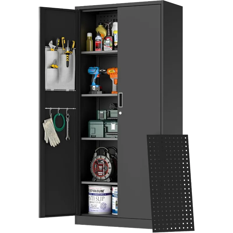 Big Metal Garage Storage Cabinet with Locking Doors, Lockable Heavy Duty Metal Tool Cabinet with Pegboard, Metal Utility Cabinet
Big Metal Garage Storage Cabinet with Locking Doors, Lockable Heavy Duty Metal Tool Cabinet with Pegboard, Metal Utility Cabinet