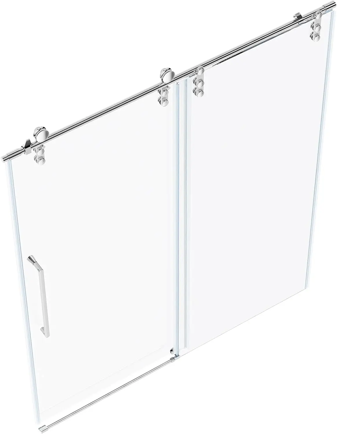 Shower Door 60" W x 76" H Frameless Sliding Shower Door,Frameless Shower Door with Sealing Strip and Waterproof Handle
Shower Door 60" W x 76" H Frameless Sliding Shower Door,Frameless Shower Door with Sealing Strip and Waterproof Handle